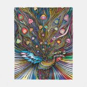 素晴らしピーコックインホイコールスタイルアート フリースブランケット (正面)