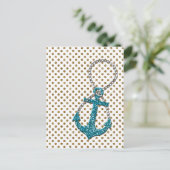 素晴らしフェイクグリッタークジャクブルー航海のいかり ポストカード (スタンド正面)