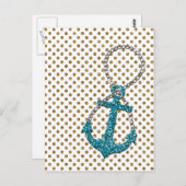 素晴らしフェイクグリッタークジャクブルー航海のいかり ポストカード (正面/裏面)