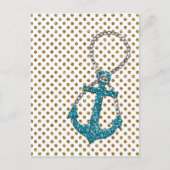 素晴らしフェイクグリッタークジャクブルー航海のいかり ポストカード (正面)