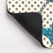 素晴らしフェイクグリッタークジャクブルー航海のいかり マウスパッド (コーナー)