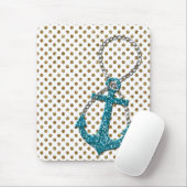 素晴らしフェイクグリッタークジャクブルー航海のいかり マウスパッド (マウス)