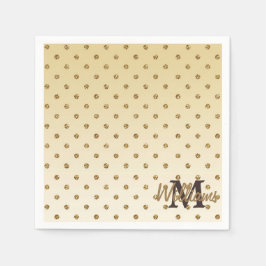 素晴らしフェイク輝くグリッター金ゴールド水玉模様 スタンダードカクテルナプキン