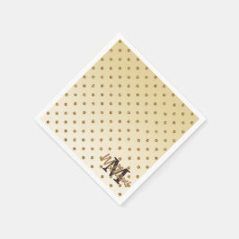 素晴らしフェイク輝くグリッター金ゴールド水玉模様 スタンダードカクテルナプキン