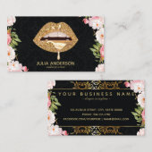 素晴らしフローラダマスク金ゴールド唇メイクアップアーティスト 名刺 (正面/裏面)