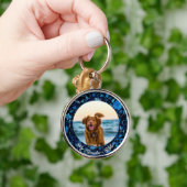 素晴らしフローラドッグフォトキープチェーン キーホルダー (手)