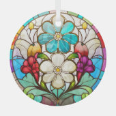 素晴らしフローラ染色 ガラスオーナメント (正面)