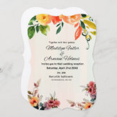 素晴らしフローラ水彩結婚式招待状 招待状 (正面/裏面)