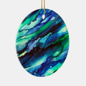 素晴らしブルーアルコ絵画ールインク セラミックオーナメント (右)