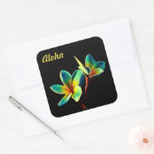 素晴らしプルメリア水彩テーマシール スクエアシール (封筒)