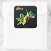 素晴らしプルメリア水彩テーマシール スクエアシール (バッグ)