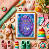 素晴らしベビーキュイおもしろいパープルコウノトリ カード