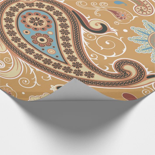 素晴らしペイズリークールキュイガーリーレトロファッション ラッピングペーパー (角)