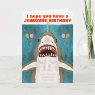 素晴らしホワイトシャークおもしろいジャウソーム誕生日プンユーモア カード
