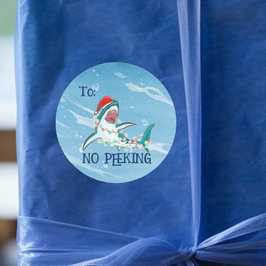 素晴らしホワイトシャーク海ののぞき ラウンドシール