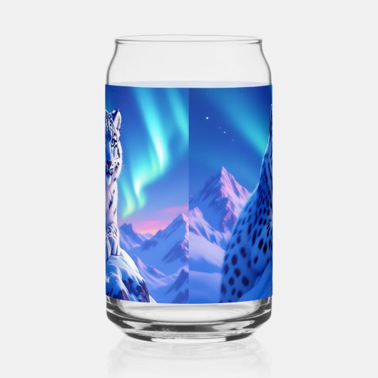 素晴らしマウンテンロックにユキヒョウ ガラス缶 (右)