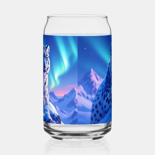 素晴らしマウンテンロックにユキヒョウ ガラス缶 (左)