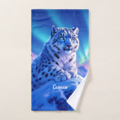 素晴らしマウンテンロックにユキヒョウ バスタオルセット (ハンドタオル)