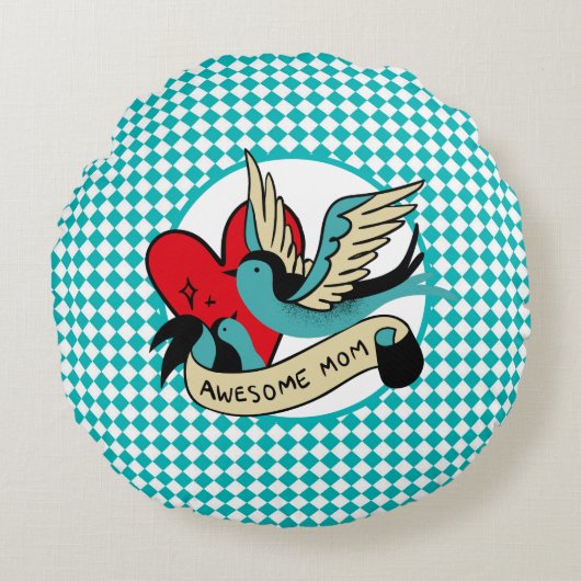 素晴らしマタトゥーとハーレクイン ラウンドクッション (正面)