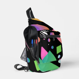 素晴らしモダン数々の黒グラデーション スリングバッグ