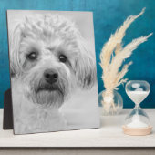 素晴らしヨークシャーテリアプーインセピアトーン フォトプラーク (側面)