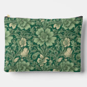 素晴らしヴィンテージ緑花模様 アクセサリーポーチ (正面)