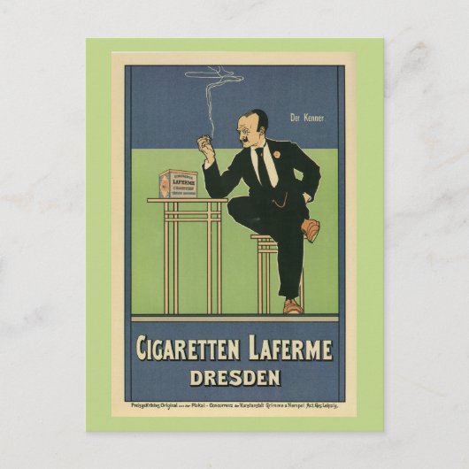 素晴らしヴィンテージ1890年代のドイツの広告たばこ ポストカード (正面)