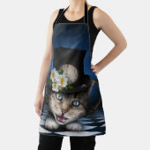 素晴らし不機嫌ハッタティーポットキャットお洒落デザイン エプロン (インサイチュ)