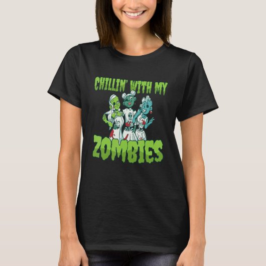 素晴らし不気味Zombie Chicas Costume Chillin Tシャツ (正面)
