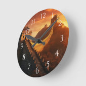 素晴らし中国の壁 – 威厳のある ラウンド壁時計 (傾斜)