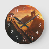 素晴らし中国の壁 – 威厳のある ラウンド壁時計 (正面)