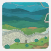 素晴らし中国角シールの壁 スクエアシール (正面)