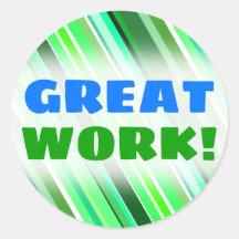 "素晴らし作業！" +さまざまな緑のストライプ色