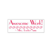 「素晴らし作業!」+インストラクター名ゴム印 セルフインキングスタンプ (デザイン)