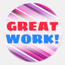 "素晴らし作業！" +ピンク、紫のパタストライプーン