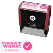 "素晴らし作業！" +先生名ラバーカスタムスタンプ セルフインキングスタンプ (インサイチュ)