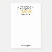 素晴らし先生モダンタイポグラフィイエローギフト ポストイット (正面)