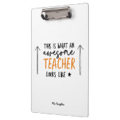 素晴らし先生モダンタイポグラフィオレンジギフトトート クリップボード (左)