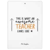 素晴らし先生モダンタイポグラフィオレンジギフトトート クリップボード (裏面)