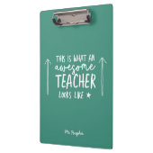 素晴らし先生モダンタイポグラフィグリーンギフトトート クリップボード (左)