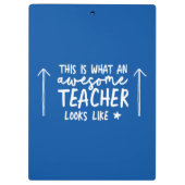 素晴らし先生モダンタイポグラフィブルーギフトトート クリップボード (裏面)