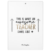 素晴らし先生モダンタイポグラフィ金ゴールド クリップボード (裏面)