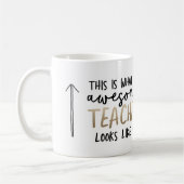 素晴らし先生モダンタイポグラフィ金ゴールド コーヒーマグカップ (左)