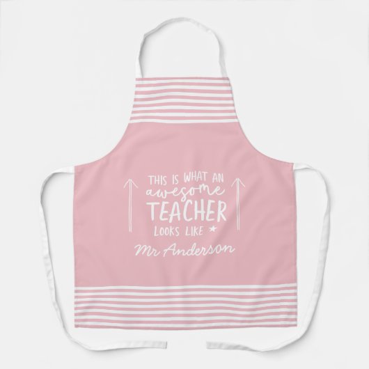 素晴らし先生モダンタイポグラフィ エプロン (正面)