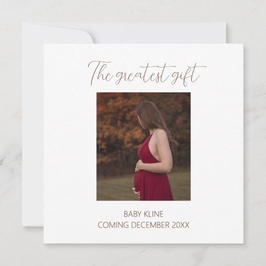 素晴らし冬の妊娠の発表 案内状 (裏面)