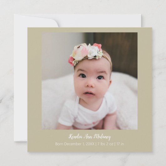 素晴らし冬ベビー誕生発表 案内状 (裏面)