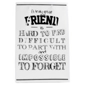 素晴らし友人ありがとう感謝ギフト白 ミディアムペーパーバッグ (正面)