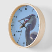 素晴らし口を開けたブルーヘロン 壁時計 (傾斜)