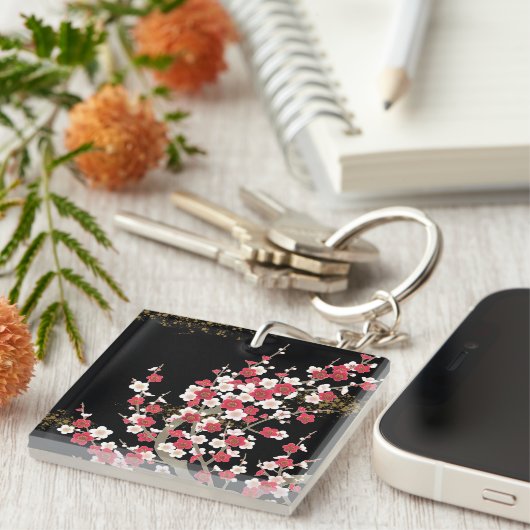 素晴らし可愛いカッコいいガーリーレトロフローラファッション キーホルダー (正面右)