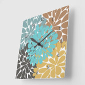 素晴らし可愛いカッコいいガーリーレトロフローラファッション スクエア壁時計 (傾斜)